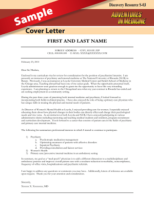 sample physician cover letters to a prospective employer